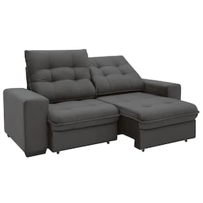 Sofá 3 Lugares Linoforte Benetton Retrátil e Reclinável, Revestido em Tecido Suede - 200cm de Largura