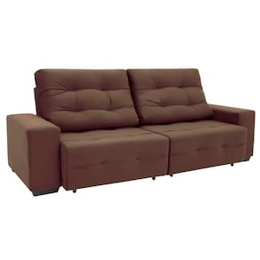 Sofá 3 Lugares Linoforte Bonno com 200 cm de Largura, Retrátil e Reclinável, Revestido em Tecido Suede