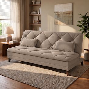 Sofá-Cama 3 Lugares Linoforte Jamile com Encosto Reclinável em Tecido Suede - 188cm de Largura