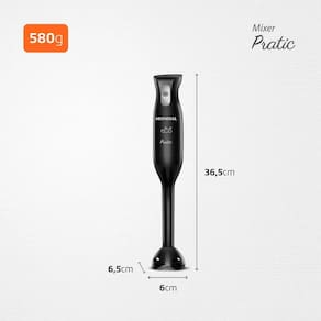 Mixer Mondial Pratic M-15-B 2 em 1 com Copo Medidor Preto – 200 W