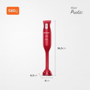 Mixer Mondial Pratic M-15-R 2 em 1 com Copo Medidor Vermelho – 200 W