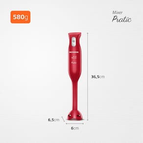 Mixer Mondial Pratic M-15-R 2 em 1 com Copo Medidor Vermelho – 200 W