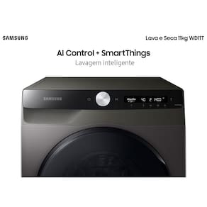 Lava e Seca Samsung WD11T 3 em 1 Inox Look com Ecobubble e Lavagem Inteligente WD11T504DBX – 11/7kg