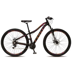 Bicicleta Aro 29 Colli Bike Eudora 21 Marchas, Câmbios Shimano e Quadro de Alumínio - Preto/Pink/Laranja