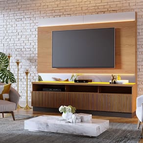 Estante Home Colibri Marajó com 210 cm de Largura, Ideal para TV de até 70”