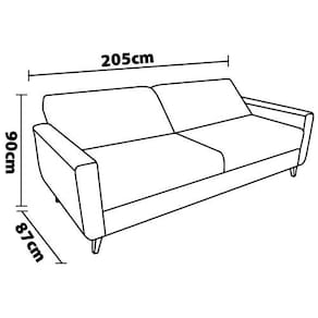 Sofá-Cama 3 Lugares Matrix Emília com Revestimento em Tecido Linho