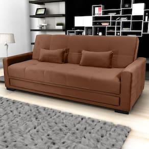 Sofá-Cama 3 Lugares Matrix Grazi Revestido em Tecido Veludo - 206cm de largura