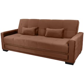 Sofá-Cama 3 Lugares Matrix Grazi Revestido em Tecido Veludo - 206cm de largura