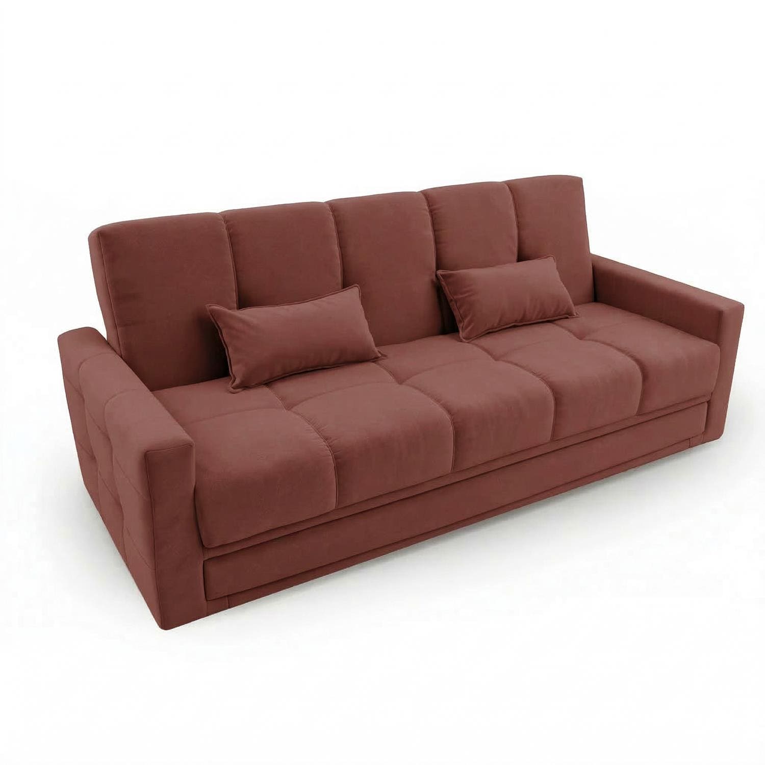 Sofá-Cama 3 Lugares Matrix Grazi Revestido em Veludo - 206cm de largura - Cobre - 1