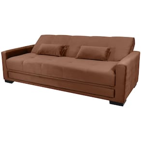 Sofá-Cama 3 Lugares Matrix Grazi Revestido em Tecido Veludo - 206cm de largura