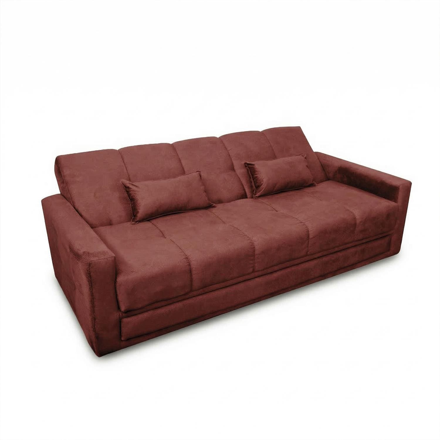 Sofá-Cama 3 Lugares Matrix Grazi Revestido em Veludo - 206cm de largura - Cobre - 2