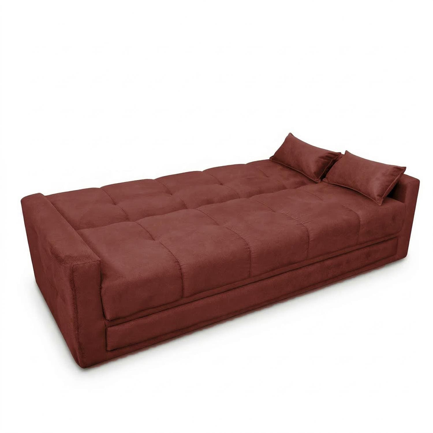 Sofá-Cama 3 Lugares Matrix Grazi Revestido em Veludo - 206cm de largura - Cobre - 3