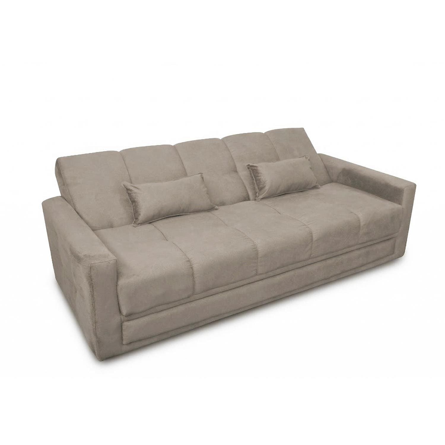 Sofá-Cama 3 Lugares Matrix Grazi Revestido em Veludo - 206cm de largura - Capuccino - 1