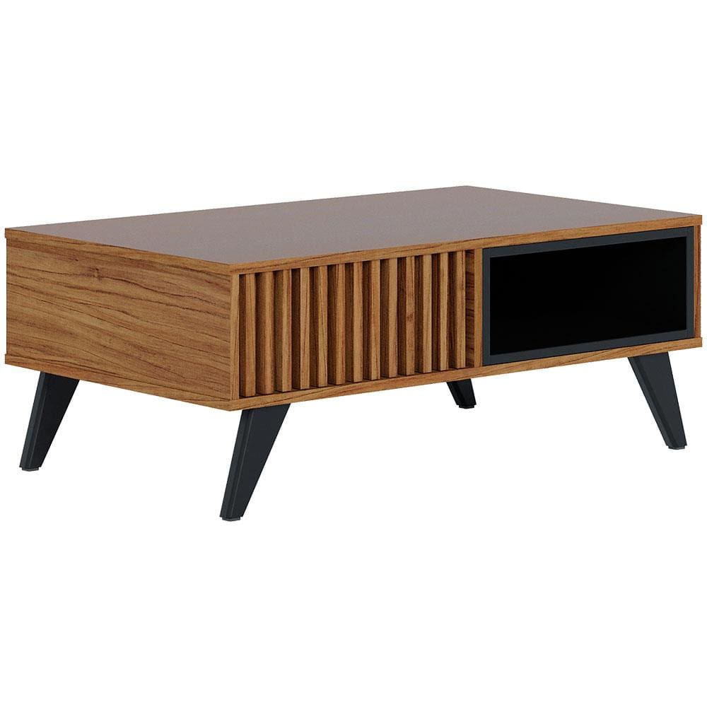 Mesa de Centro Colibri Jeri MDP com Pés de Madeira Maciça - Milano
