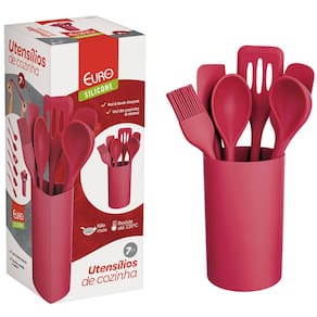 Conjunto de Utensílios Euro Home com Suporte em Silicone e Nylon – 7 Peças - 2