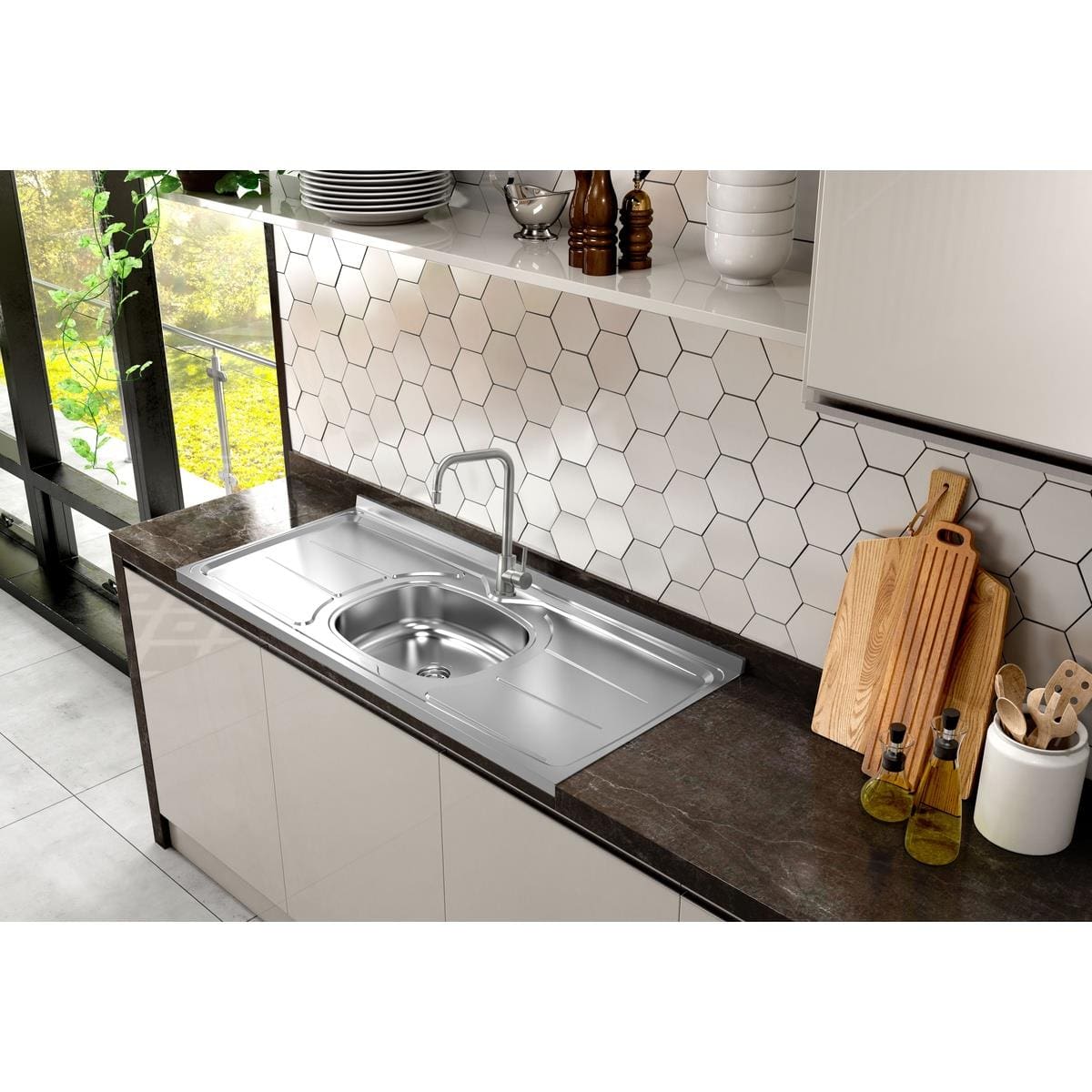 Pia para Cozinha Ghelplus King com Válvula - 120x53cm - 3