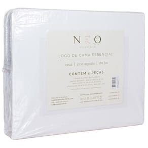 Jogo De Cama Casal Essencial Neo 4 Peças De Algodão Camesa