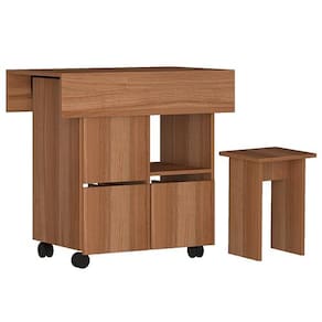 Mesa Retangular Nova Móbile Moove com 4 Bancos, Prateleira e Tampo Dobrável - Montana - 1