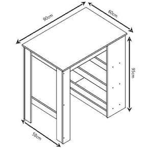 Mesa Retangular Nova Móbile Slin com Prateleira - Montana - 3