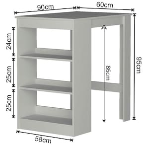 Mesa Retangular Nova Móbile Slin com Prateleira - Montana - 2