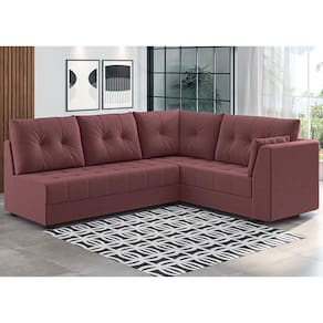 Sofá de Canto 6 Lugares Linoforte Toronto com Revestimento em Tecido Suede