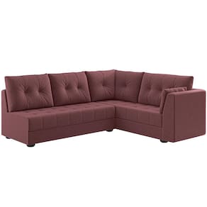 Sofá de Canto 6 Lugares Linoforte Toronto com Revestimento em Tecido Suede