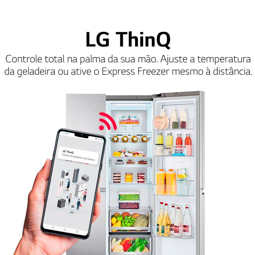 Geladeira LG Side by Side Inverter GC-L257SLP Frost Free com