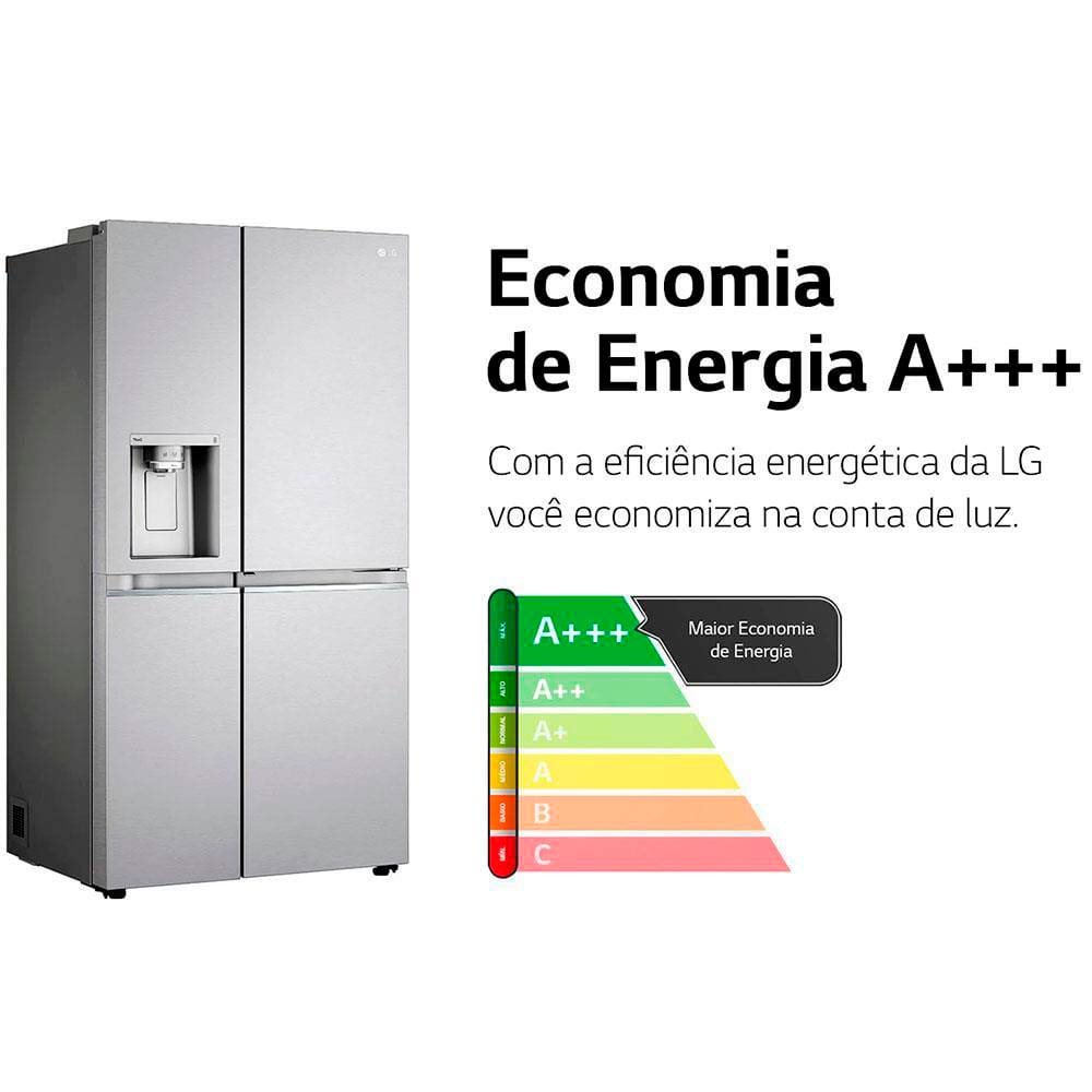 Geladeira LG Side by Side Inverter GC-L257SLP Frost Free com