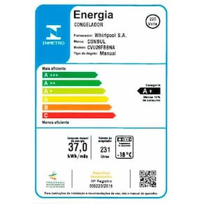 Freezer Vertical Consul CVU26FB com Porta reversível, Pés Ajustáveis e Gavetão multiuso – 231 litros
