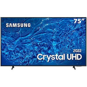 Smart TV 75" Crystal UHD 4K Samsung 75BU8000, Painel Dynamic Crystal Color, Design slim, Tela sem limites, Alexa built in, Controle Remoto Único