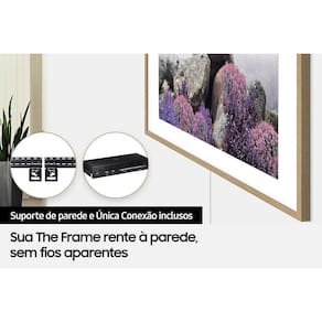 Smart TV 50" QLED 4K Samsung The Frame 50LS03B, Tela Matte, Design slim, Suporte de parede slim incluso, Única Conexão, Molduras customizáveis