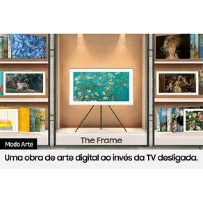 Smart TV 50" QLED 4K Samsung The Frame 50LS03B, Tela Matte, Design slim, Suporte de parede slim incluso, Única Conexão, Molduras customizáveis