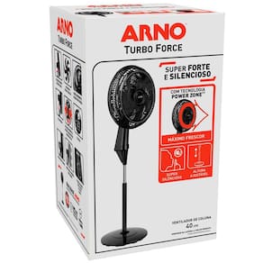 Ventilador de Coluna Arno Turbo Force VFC4 40cm com 3 Velocidades e 6 Pás - Preto