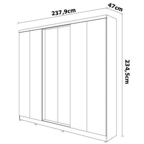 Guarda-Roupa Casal Bartira Napoli UP com 234,5cm de Largura, 6 Portas, 4 Gavetas e 4 Prateleiras