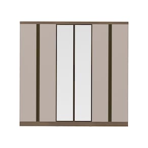 Guarda-Roupa Casal Bartira Monte Rei com Espelho, 6 Portas, 6 Gavetas - 238cm de largura