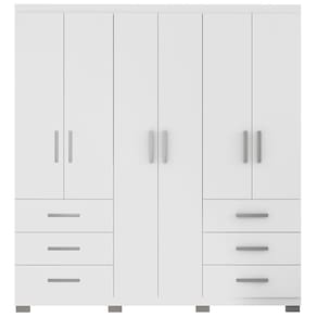 Guarda-Roupa Bartira Santiago com 6 Portas e 6 Gavetas Externas - 209,2cm de Largura
