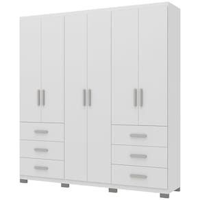 Guarda-Roupa Bartira Santiago com 6 Portas e 6 Gavetas Externas - 209,2cm de Largura