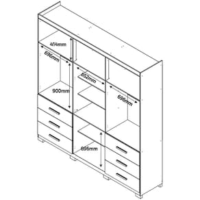 Guarda-Roupa Bartira Santiago com 6 Portas e 6 Gavetas Externas - 209,2cm de Largura