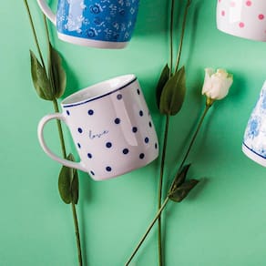 Conjunto de Canecas Germer Urban Love Letter Branco/Azul Marinho 360ml – 2 Peças - 2