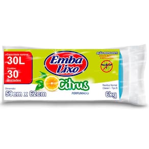 Saco para Lixo Embalixo Citrus Perfumado 30L - 30 Unidades