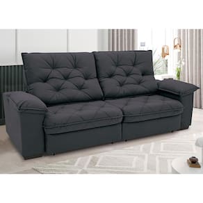 Sofá 4 Lugares Linoforte Luggero Retrátil e Reclinável Revestido em Tecido Suede - 230cm de largura