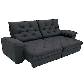 Sofá 4 Lugares Linoforte Luggero Retrátil e Reclinável Revestido em Tecido Suede - 230cm de largura