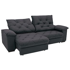 Sofá 4 Lugares Linoforte Luggero Retrátil e Reclinável Revestido em Tecido Suede - 230cm de largura