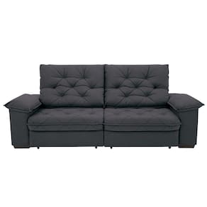 Sofá 4 Lugares Linoforte Luggero Retrátil e Reclinável Revestido em Tecido Suede - 230cm de largura