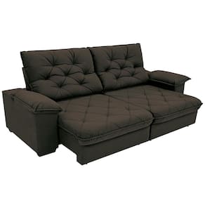 Sofá 4 Lugares Linoforte Luggero Retrátil e Reclinável Revestido em Tecido Suede - 230cm de largura