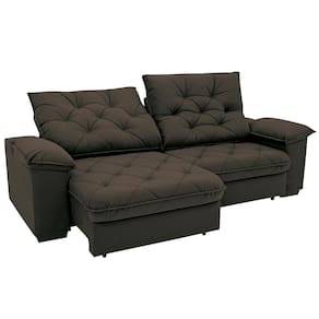Sofá 4 Lugares Linoforte Luggero Retrátil e Reclinável Revestido em Tecido Suede - 230cm de largura