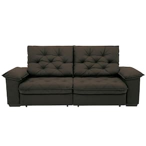 Sofá 4 Lugares Linoforte Luggero Retrátil e Reclinável Revestido em Tecido Suede - 230cm de largura