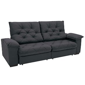 Sofá 3 Lugares Linoforte Luggero Retrátil e Reclinável Revestido em Tecido Suede com 200cm de Largura