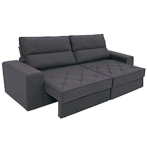 Sofá 3 Lugares Linoforte Fassatti Retrátil e Reclinável Revestido em Tecido Suede com 200cm de Largura