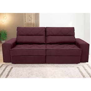Sofá 3 Lugares Linoforte Fassatti Retrátil e Reclinável Revestido em Tecido Suede com 200cm de Largura